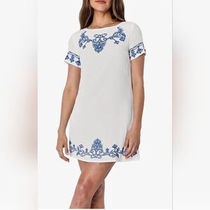 Lulu’s Embroidered Tale to Tell Shift Dress Resortwear Vacation Beach XXS